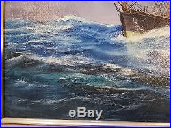 Herb Hewitt Original Oil Painting Ship Oil on Canvas Framed LISTED ARTIST