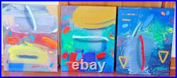 High-end wall art Gathman Acrylic on canvas Lot of (3) Signed OOAK