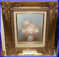 Hilton Original Oil On Canvas Floral Flower Vase Painting