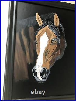 Horse Original Painting On Canvas Framed By Artist Leah J Smith