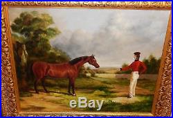 Horse Trainer Original Oil On Canvas Landscape Painting
