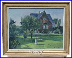 House With A Garden Interesting Oil Painting On Canvas