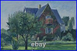 House With A Garden Interesting Oil Painting On Canvas