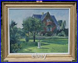 House With A Garden Interesting Oil Painting On Canvas