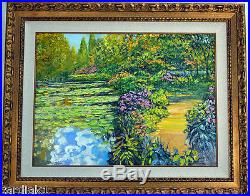 Howard Behrens ORIGINAL Art Oil on Canvas painting Tribute to Monet GIVERNY PATH