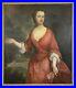 Huge-Antique-18th-C-English-Portrait-Noble-Lady-Courtyard-Oil-Painting-c-1725-01-yup