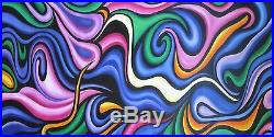 Huge original art painting rainbow dreaming canvas by Jane 39 x 59 not print