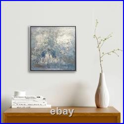 Hungryartist -Original Oil Painting of Blue Them Abstract on Canvas 16x16 Framed