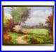 Hungryartist-Original-Oil-Painting-of-a-Forest-Road-on-Canvas-12x16-Framed-01-dxuz