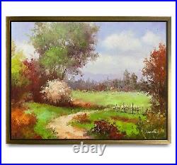 Hungryartist -Original Oil Painting of a Forest Road on Canvas 12x16 Framed