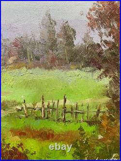 Hungryartist -Original Oil Painting of a Forest Road on Canvas 12x16 Framed