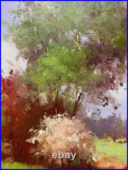 Hungryartist -Original Oil Painting of a Forest Road on Canvas 12x16 Framed