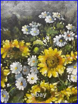 Hungryartist -Original Painting of Still-Life Flowers Canvas 20x24 Framed