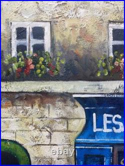 Hungryartist -Original Painting of Street Side on Canvas 12x16 Framed