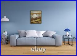 Hungryartist -Original Painting of Trees Landscape on Canvas 20x24 Framed