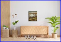 Hungryartist -Original Painting of Trees Landscape on Canvas 20x24 Framed