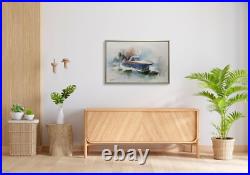 Hungryartist -Original Painting of a Boat on Canvas 24x36 Framed