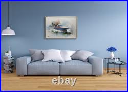 Hungryartist -Original Painting of a Boat on Canvas 24x36 Framed