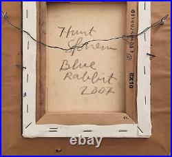 Hunt Slonem Blue Rabbit 2007 Signed Framed by Artist American Fine Art