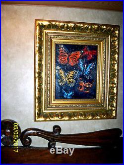 Hunt Slonem artwork, Blue Butterflies oil on canvas, What aMaster Piecefolks