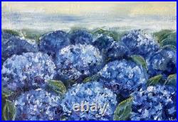 Hydrangea Painting Original Art Oil Canvas Impressionism Floral Wall Art 14x20