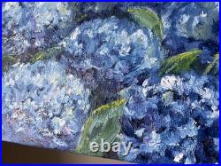 Hydrangea Painting Original Art Oil Canvas Impressionism Floral Wall Art 14x20