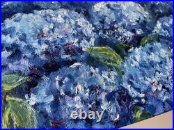 Hydrangea Painting Original Art Oil Canvas Impressionism Floral Wall Art 14x20