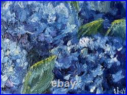 Hydrangea Painting Original Art Oil Canvas Impressionism Floral Wall Art 14x20 Hydrangea Painting Original Art Oil Canvas Impressionism Floral Wall Art 14x20