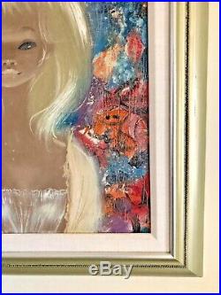 Igor Pantuhoff Large Big Eyed Girl Original Oil Painting On Canvas Newly Framed