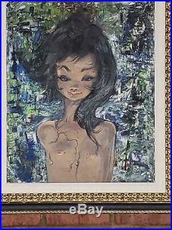 Igor Pantuhoff Nude Big Eyed Girl Original Oil Painting On Canvas Newly Framed