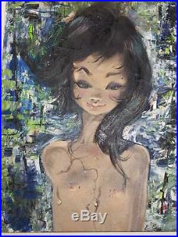 Igor Pantuhoff Nude Big Eyed Girl Original Oil Painting On Canvas Newly Framed