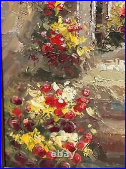 Impasto Original Oil Painting on Canvas in Frame 21 x 25