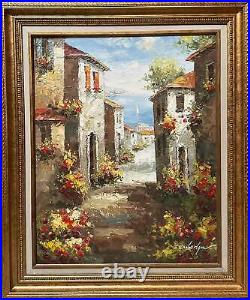 Impasto Original Oil Painting on Canvas in Frame 21 x 25