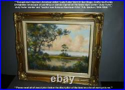 Important Judy Fuller Florida Everglades Landscape Oil Painting Mentor AE Backus