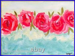 Impressionist Roses 12x16 Handmade Modern Decor Painting Acrylic on Canvas