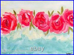 Impressionist Roses 12x16 Handmade Modern Decor Painting Acrylic on Canvas