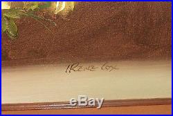 Irene Cox Original Oil On Canvas Floral Vase Huge Painting Framed