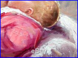 Italian Painting Motherhood Original Oil Canvas Salvatore Rodriguez Italy Art