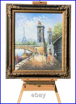 J. Bardot, Alexander III Bridge On the Seine, Oil on Canvas, Signed c. 1960