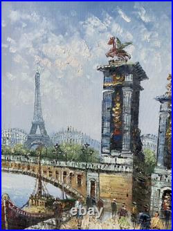 J. Bardot, Alexander III Bridge On the Seine, Oil on Canvas, Signed c. 1960