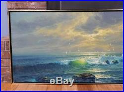 J. Renoy Original Seascape Oil On Canvas Painting