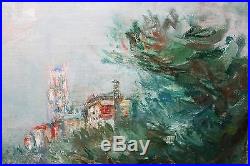 JACQUES ZUCKER-NY/Polish Expressionist-Original Signed Oil-Woman on Park Bench