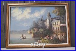 JANE MABRY Original Oil on Canvas Painting Castle by the Sea Signed/Framed
