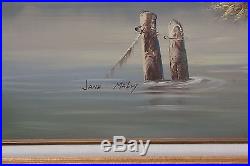 JANE MABRY Original Oil on Canvas Painting Castle by the Sea Signed/Framed