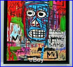 JEAN MICHEL BASQUIAT - AN EARLY 1980s ORIGINAL VIVID ACRYLIC PAINTING ON CANVAS