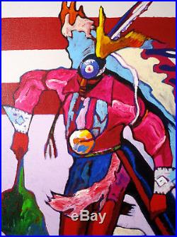 JOHN NIETO Original Limited Edition Giclee on Canvas, Fancy Dancer with Flag, S#