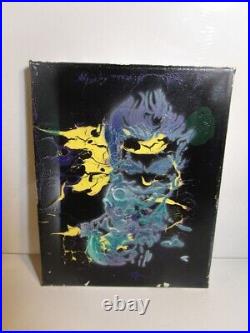 JOKER. Original Abstract Art on Canvas signed musk yai painting 8x10