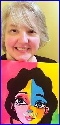 JULIEN Original 11X14 FUNNY SNOWMAN Unique Abstract Expressionism Wall Art PAPER