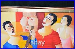 Jaimendes Titled Samba Original Oil on Canvas Framed Painting Contemporary Art