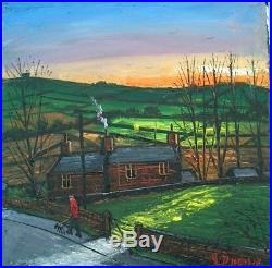 James Downie Original Painting Oil on Canvas Down The Lane Free P&P
